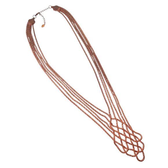 ALI KHAN rose gold woven chain necklace - Picture 2 of 4